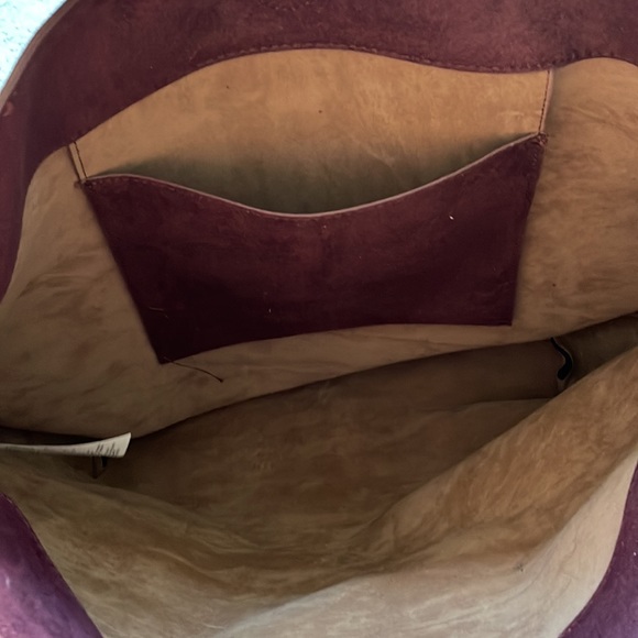 Old Navy Burgundy Faux Suede Hobo Bag - Picture 2 of 4